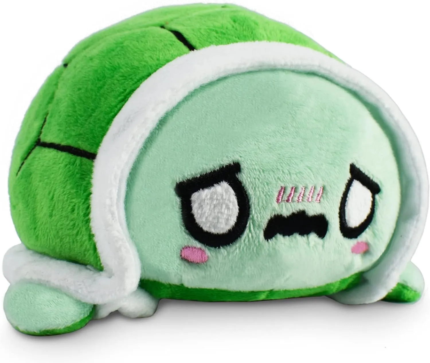 TeeTurtle - The Original Reversible Turtle Plushie - Kawaii   Worried Green - Cute Sensory Fidget Stuffed Animals That Show Your Mood