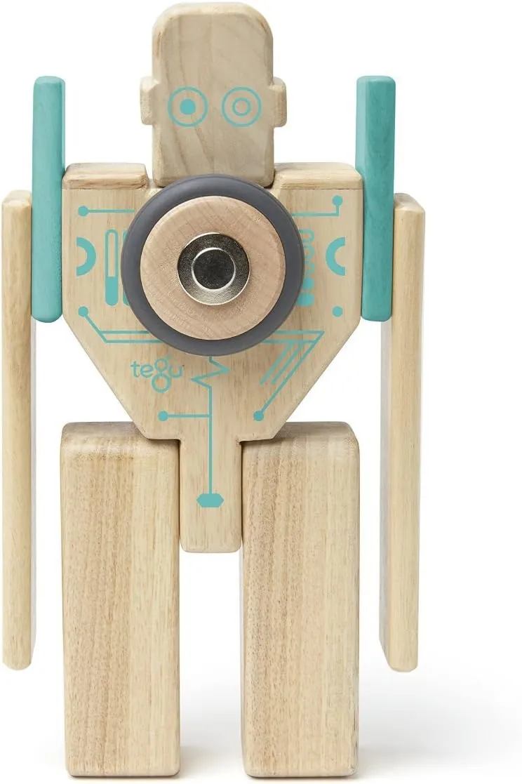 Tegu Magbot Magnetic Wooden Block Set, 1-99 years old, 9 piece