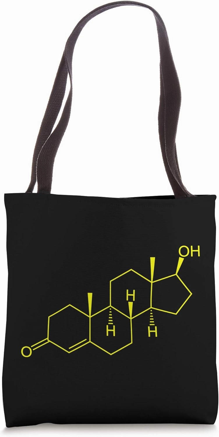 Testosterone Molecule Biology Science Bodybuilding Steroid Tote Bag