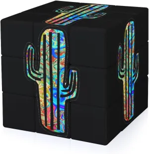 Tie Dye Cactus Cacti Adults 3x3x3 Color-Matching Smooth Fully Printed Cube Gift