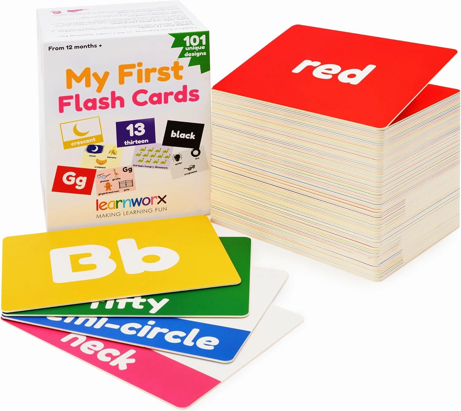 Toddler Learning Flash Cards | Kids Letter Number Alphabet Animal Color Words Flashcards | Large Cards Ideal for Preschool Kindergarden Pre K Educational | Flashcards 12 Months - 5 Years