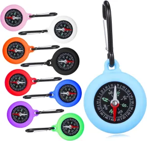Toyvian 9pcs Tiny Orienteering Tool with Carabiner for Hiking Camping Climbing and Outdoor Adventures Handsfree Operation and Accurate Positioning