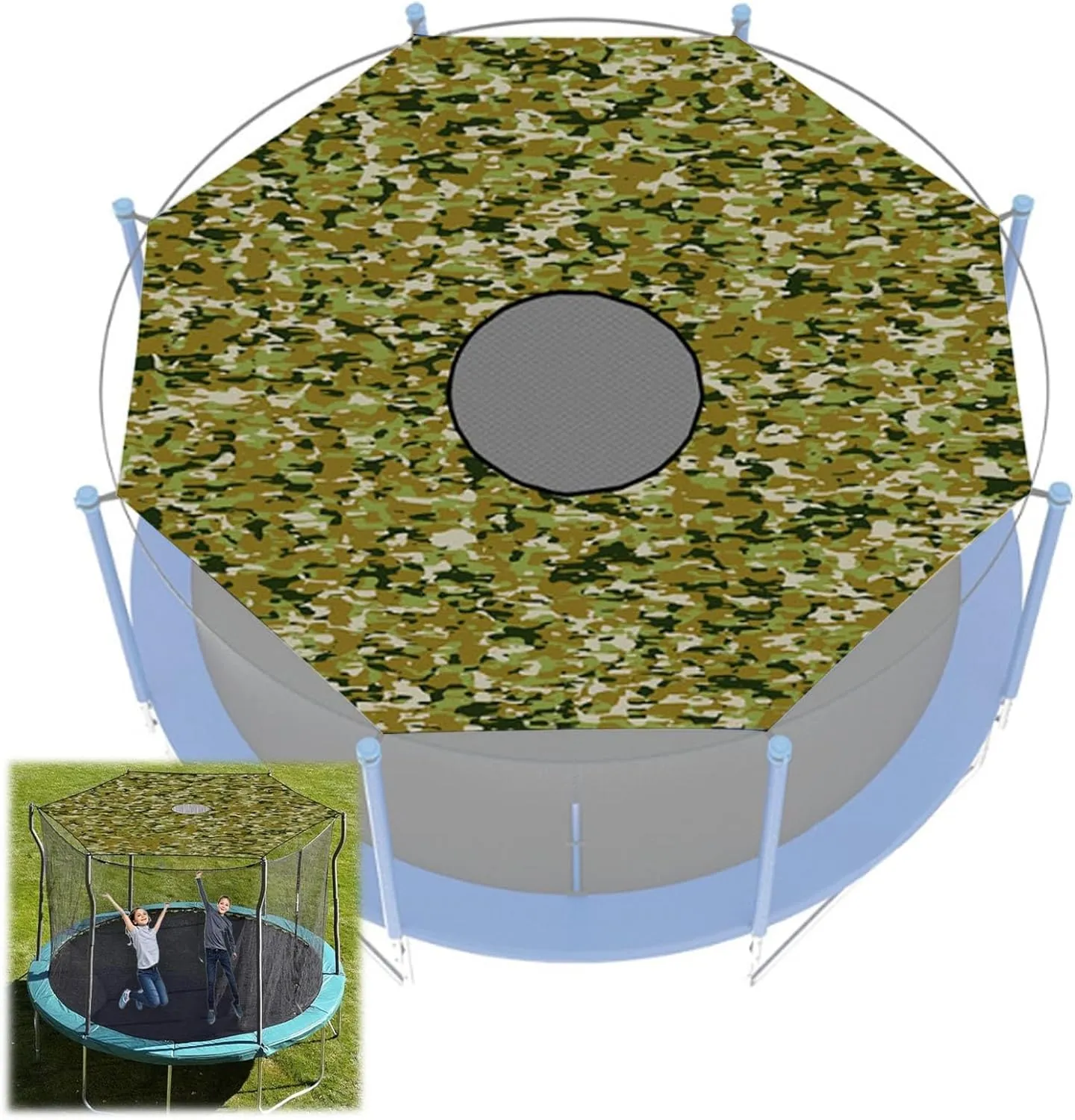 Trampoline Shade Cover, 6ft 8ft 10ft 12ft 14ft 15ft 16ft Sun Protection Trampoline Tent, Outdoor Trampoline Cover, Trampoline Accessories for Outdoor Backyard(12FT-6)