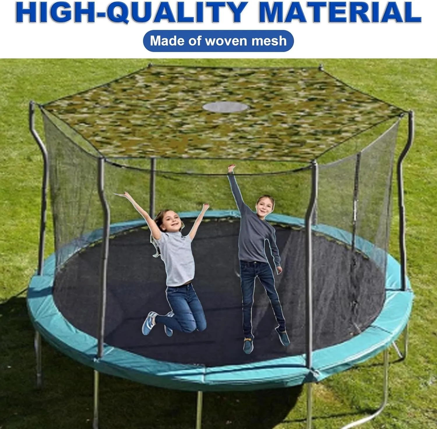 Trampoline Shade Cover, 6ft 8ft 10ft 12ft 14ft 15ft 16ft Sun Protection Trampoline Tent, Outdoor Trampoline Cover, Trampoline Accessories for Outdoor Backyard(12FT-6)