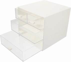 Transparent Style Jewelry Organizer Box Desktop Storage Container Durable Material Multi Purpose Holder for Lipstick Nail Polish and Accessories