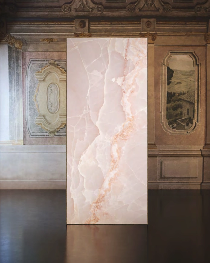 Trento Onyx | Pink Polished Porcelain Tile 120x60cm