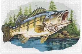 Trout Fish River Jigsaw Puzzle for Adults 500 Pieces, Extremely Challenging and Difficult Puzzle for Family Games, Party Entertainment, and Brain Teasing Fun