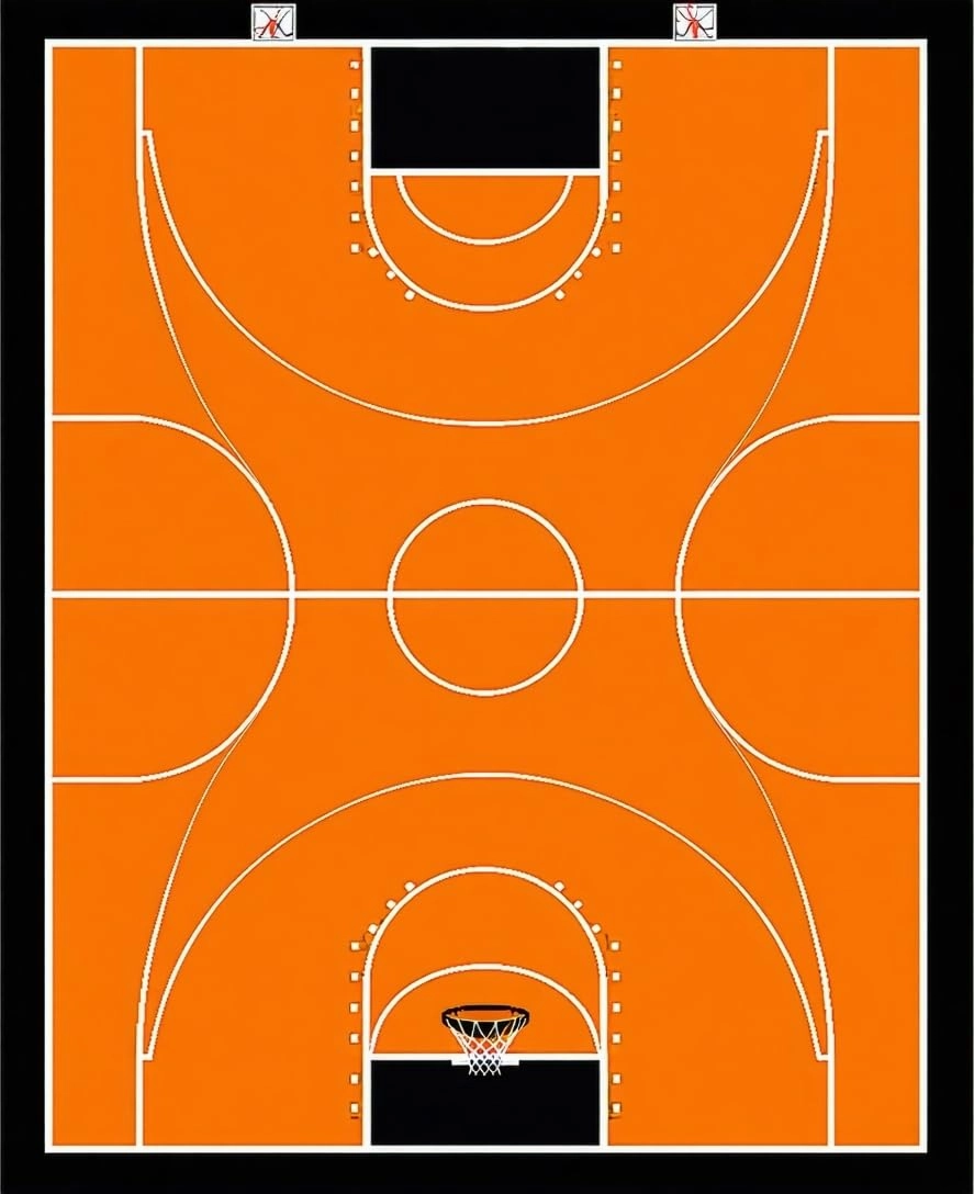 Ultra Soft Area Rug, Non Slip, Stain Resistant, Washable Area Rugs for Living Room, Bedroom, Chic Round Basketball Graphic Display(Orange)