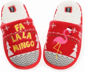 Unisex Flamingo Slippers Women's Fuzzy Plush Cozy Christmas House Shoes for Indoor Outdoor Man's Knitted Slippers
