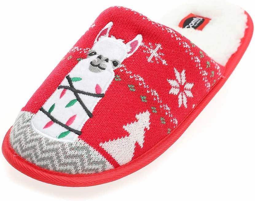 Unisex Flamingo Slippers Women's Fuzzy Plush Cozy Christmas House Shoes for Indoor Outdoor Man's Knitted Slippers