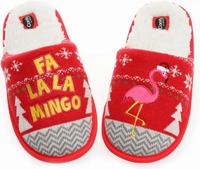 Unisex Flamingo Slippers Women's Fuzzy Plush Cozy Christmas House Shoes for Indoor Outdoor Man's Knitted Slippers
