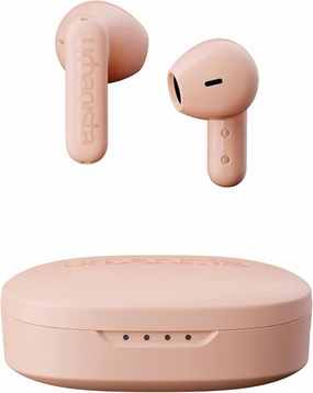 Urbanista True Wireless Earbuds, Bluetooth 5.2 Earphones with Touch Controls & Noise Cancelling Microphone, 32 Hr Total Playtime, USB C Charging Case, IPX4 Water Resistant, Copenhagen, Dusty Pink