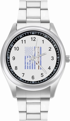 US Fishing Flag Casual Wrist Watches for Men Classic Business Dress Watch Big Face for Work Gym