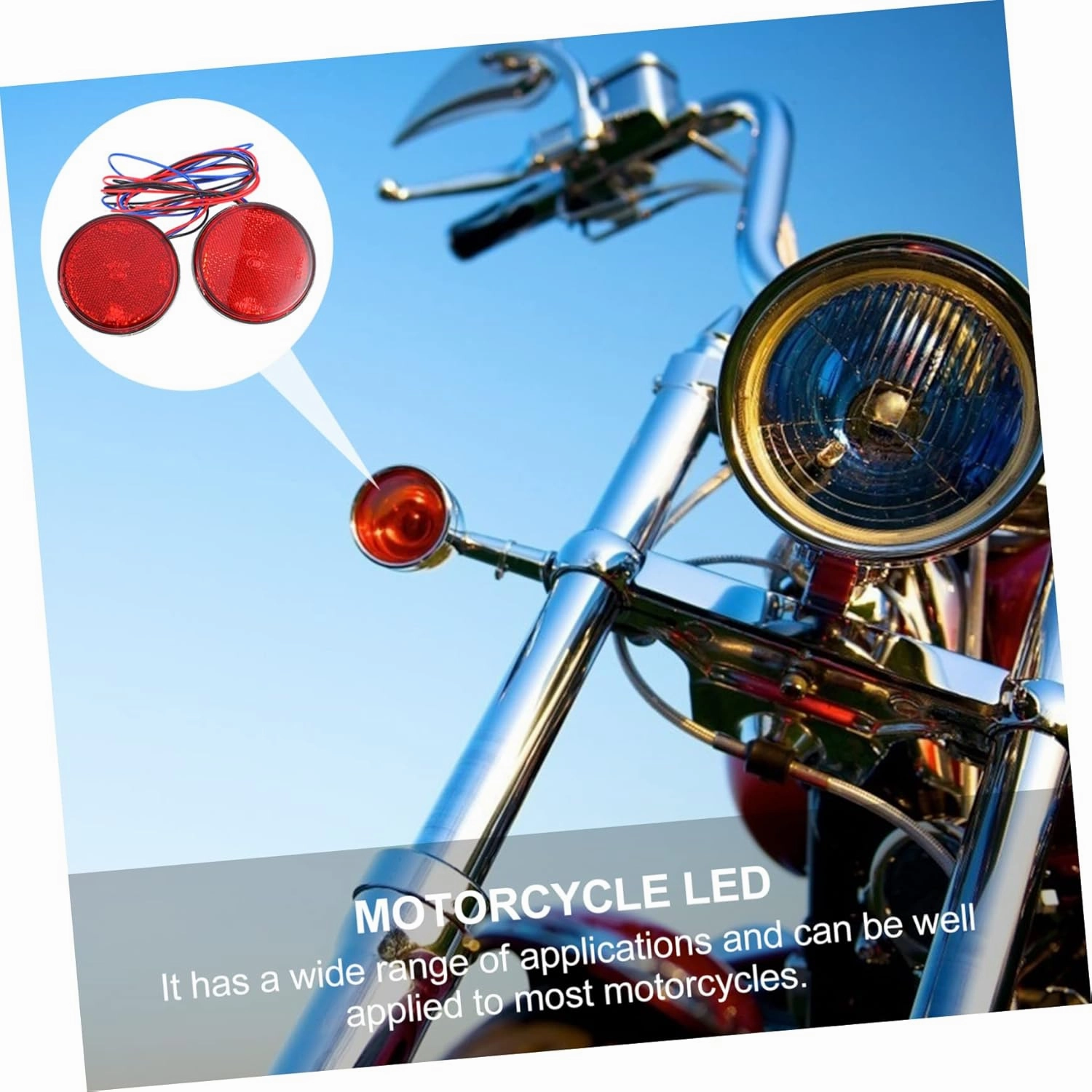 VICASKY 6pcs Round Led Tail Light Reflectors for Motorcycles High-brightness Brake Lamp Compatible Motorbike Atv Safety Lighting