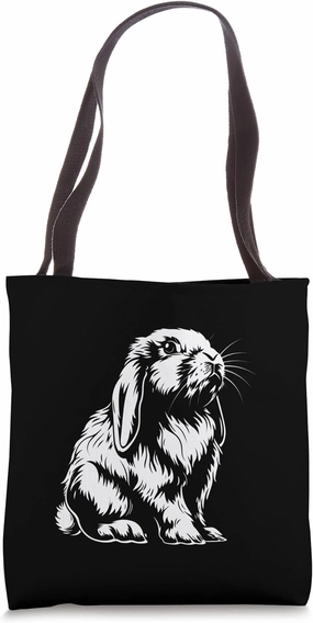 Vintage Retro Mini Holland Lop Bunny Rabbit Lover Tote Bag