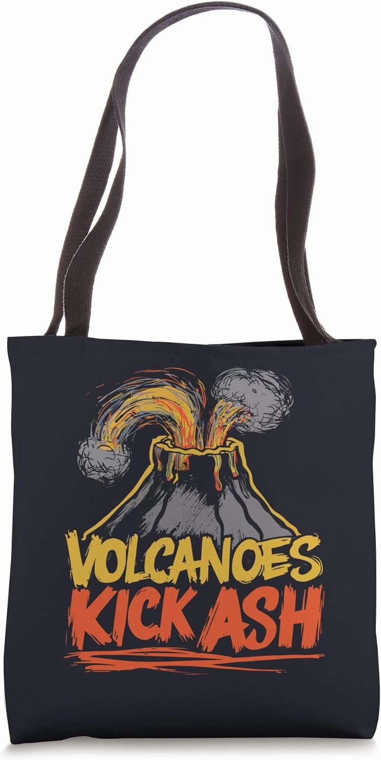 Volcanoes Kick Ash Cool Science Joke Tote Bag
