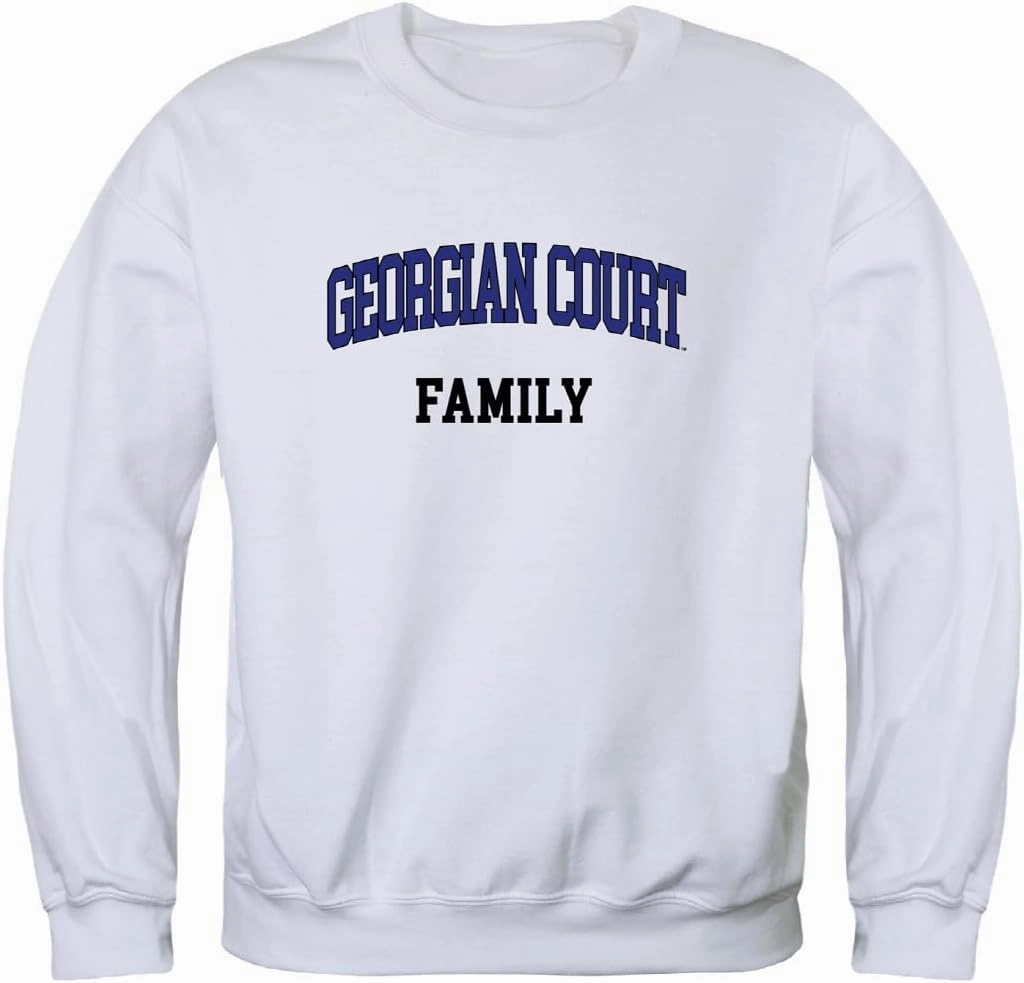 W Republic Georgian Court University Lions Family Fleece Crewneck Sweatshirt - White, Small