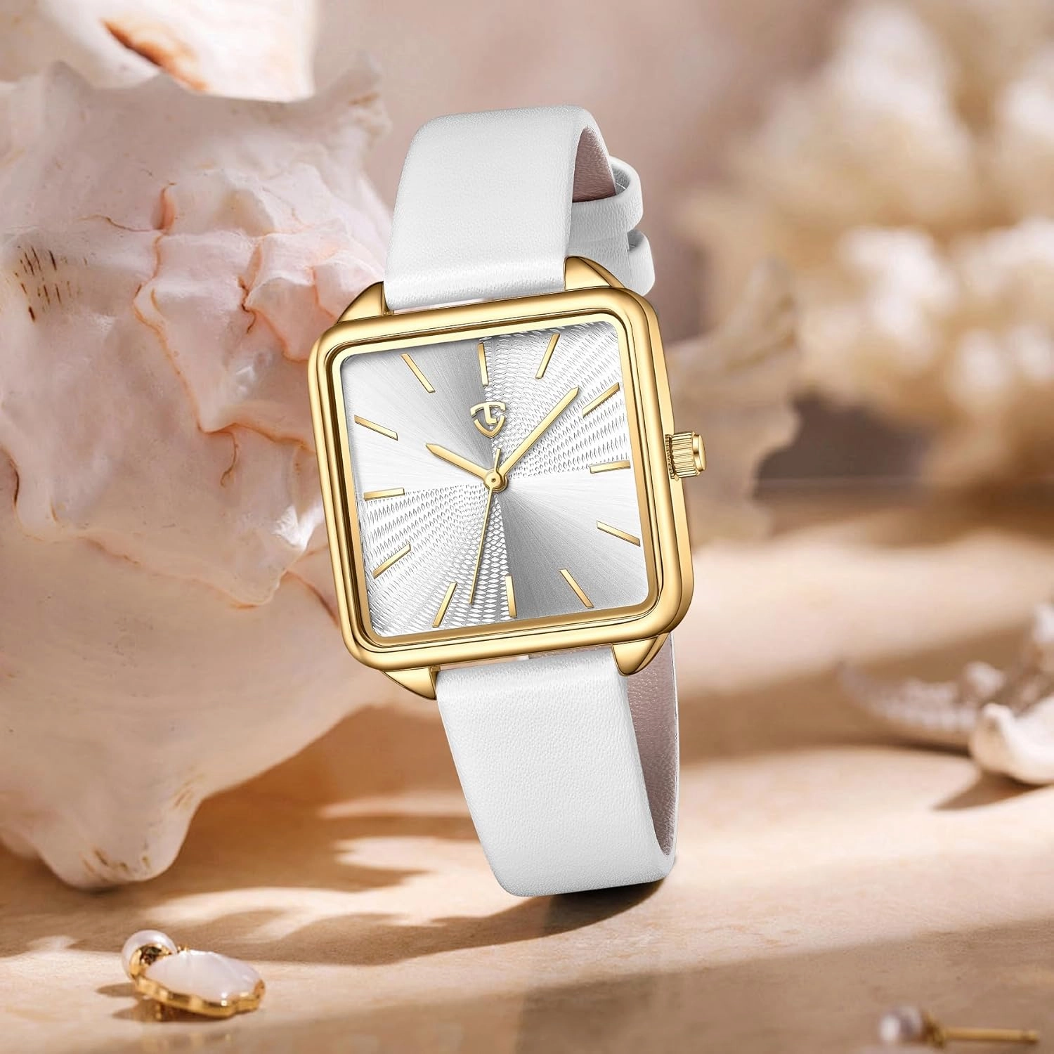 Watches for Women, Square Women's Leather Watch with Elegant Stylish Dial Design, Daily Waterproof Watch, Analog Quartz Dress Watch - Unique Gifts for Her