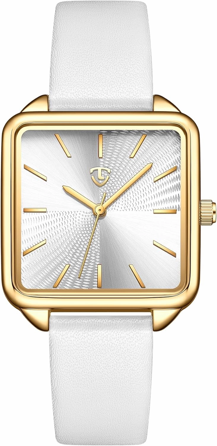 Watches for Women, Square Women's Leather Watch with Elegant Stylish Dial Design, Daily Waterproof Watch, Analog Quartz Dress Watch - Unique Gifts for Her