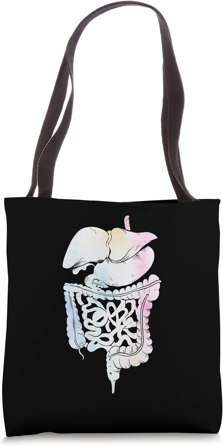 Watercolor Digestive System Art Gastroenterology Specialist Tote Bag
