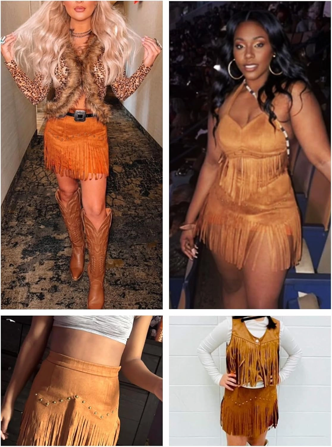 Western Skirts for Women Fringe Mini Suede Cowgirl Skirt for Country Concert Rodeo Outfit Rave Festival