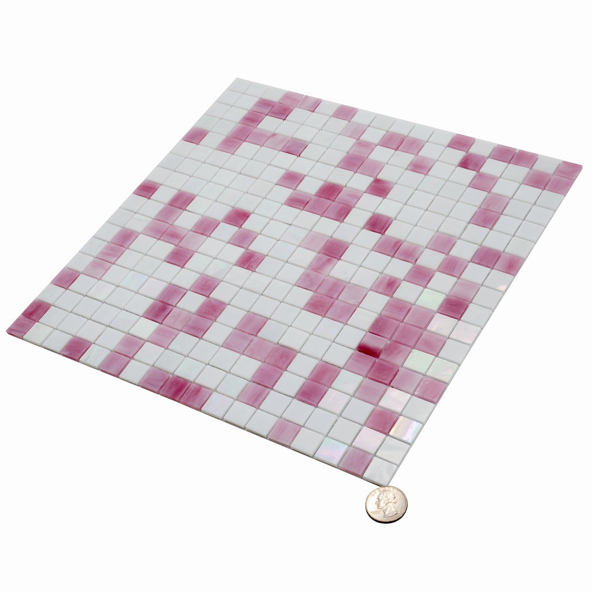 White Soft Pink 12x12 Glossy Uniform Square Glass Mosaic Tile (20 pack, 18.69 sq ft/case)