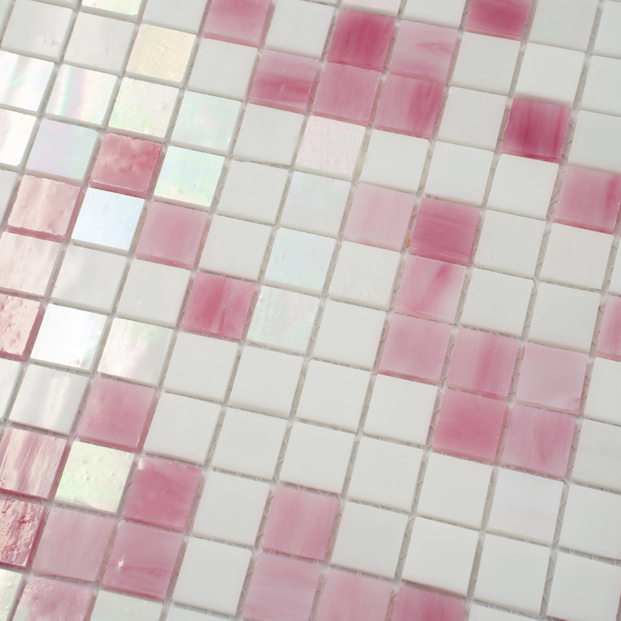 White Soft Pink 12x12 Glossy Uniform Square Glass Mosaic Tile (20 pack, 18.69 sq ft/case)