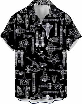 WHO IN SHOP Men's Hawaiian Shirt All Patterns Print Short Sleeve Button Down Shirts