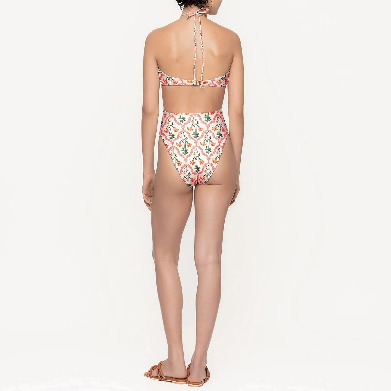 Women One Piece Swimsuit with Matching Cover Ups Floral Sexy Bikini Sets High Cut Push Up Two Pieces Bathing Suit