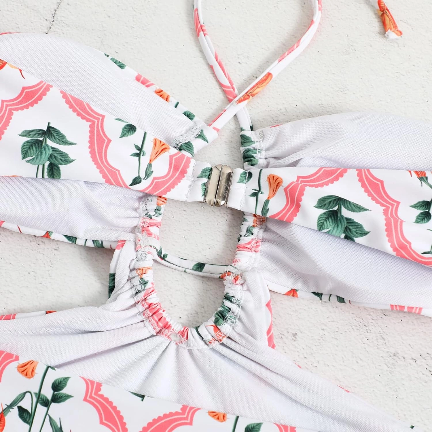 Women One Piece Swimsuit with Matching Cover Ups Floral Sexy Bikini Sets High Cut Push Up Two Pieces Bathing Suit