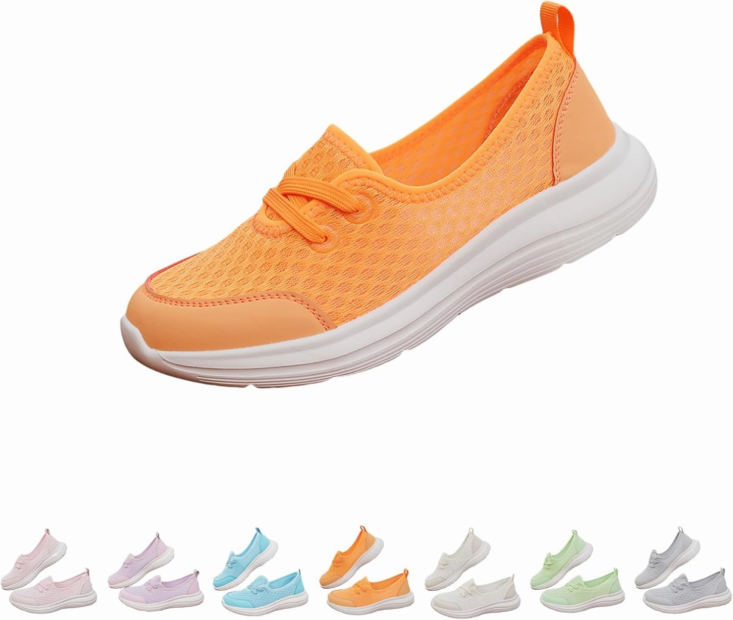 Women's Soft Sole Mesh Comfort Orthopedic Shoes, Slip-On Flat Walking Shoes, Arch Support Walking Shoes, Lightweight Casual Shoe