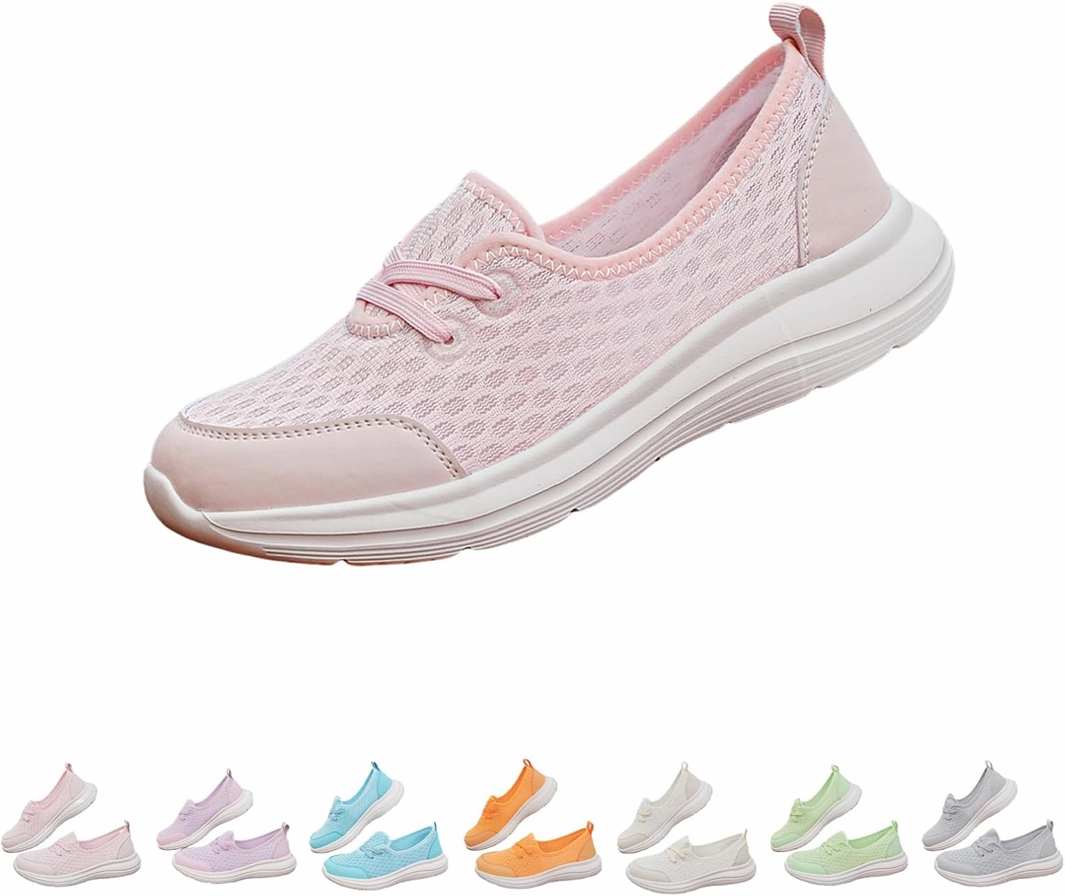 Women's Soft Sole Mesh Comfort Orthopedic Shoes, Slip-On Flat Walking Shoes, Arch Support Walking Shoes, Lightweight Casual Shoe