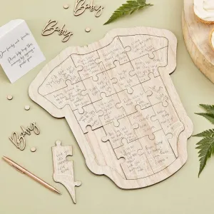 Wooden Baby Shower Babygrow Guest Book