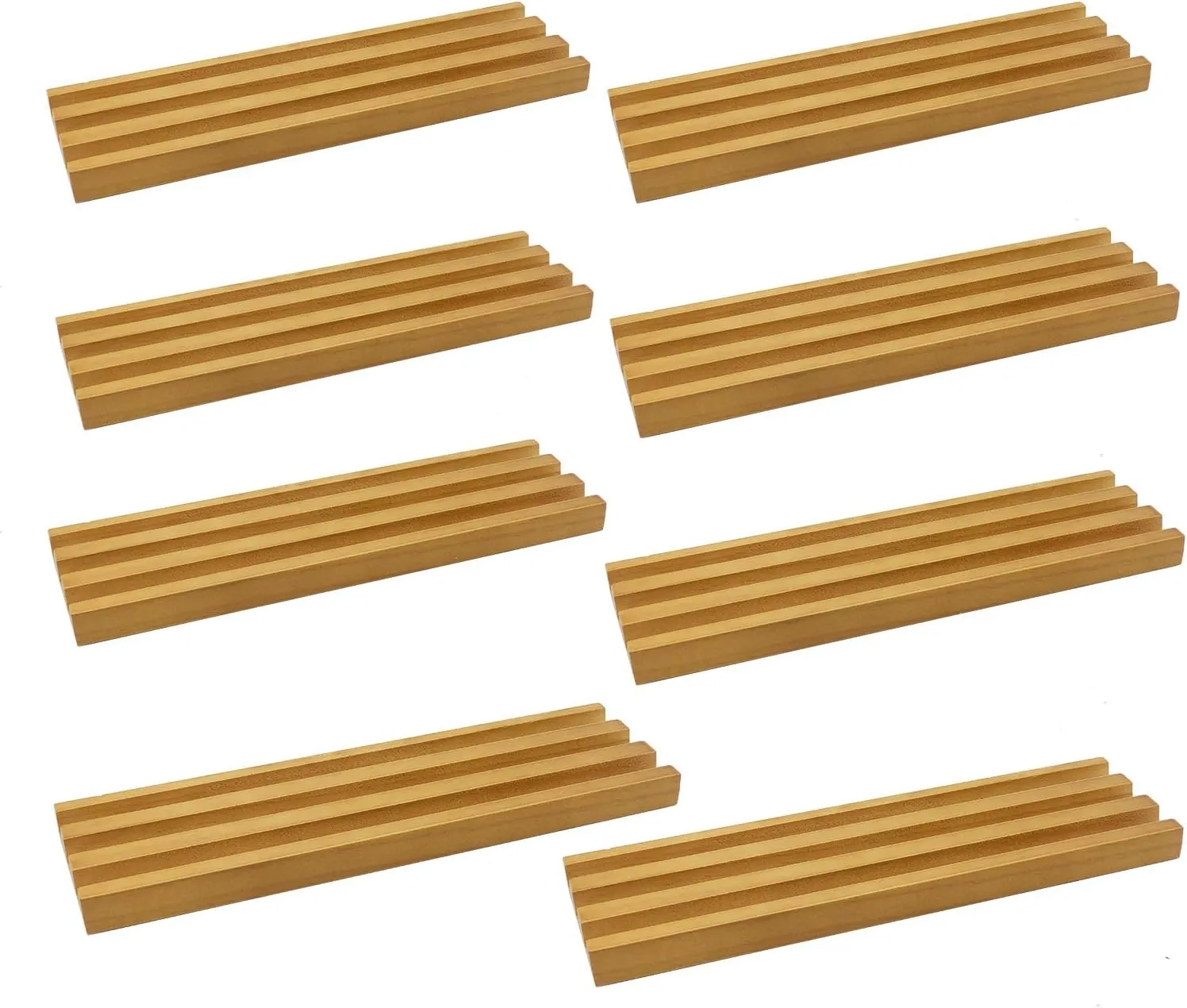 Wooden Domino Trays/Racks Set of 8 Mexican Train Domino Trays/Racks Double 12 Tiles Holders Rack Domino Tiles Holders Domino Wood Holder (8 Wood Domino Organizers)