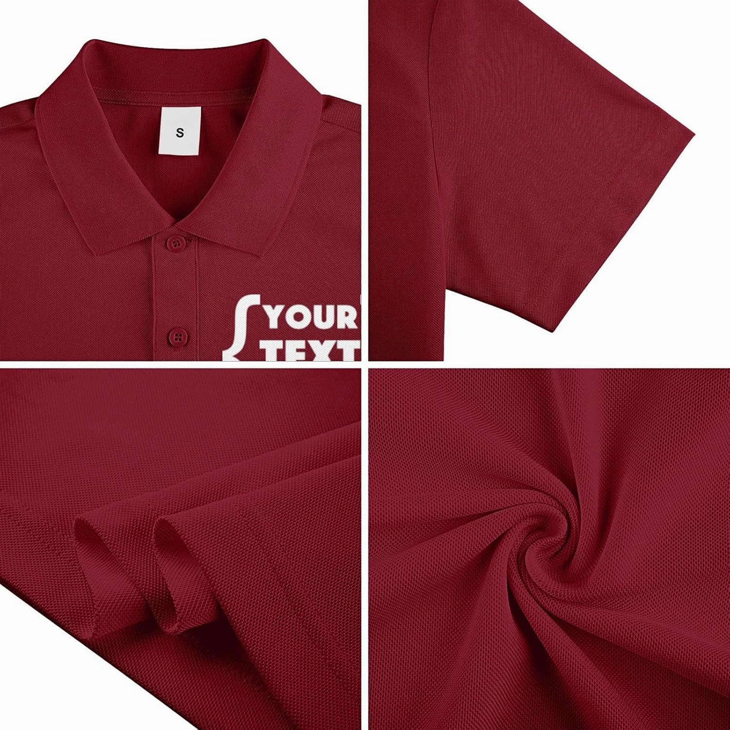 Xiovio Customize® Custom Men's Polo Shirts Golf Jersey Tees | Front·Back Print, Embroidery Personalized with Text & Logo
