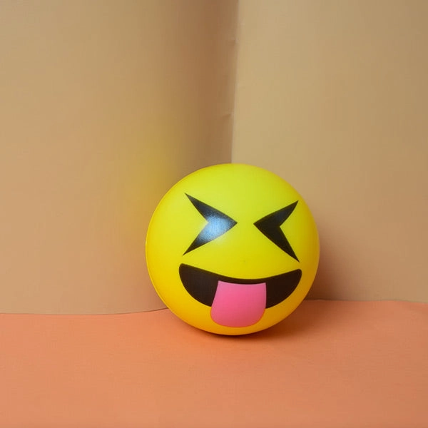 Yellow Squeeze Emoji Ball Exercise Stress Ball Soft PU Emoji Ball Pu Rubber Toy. (price for 1 piece)