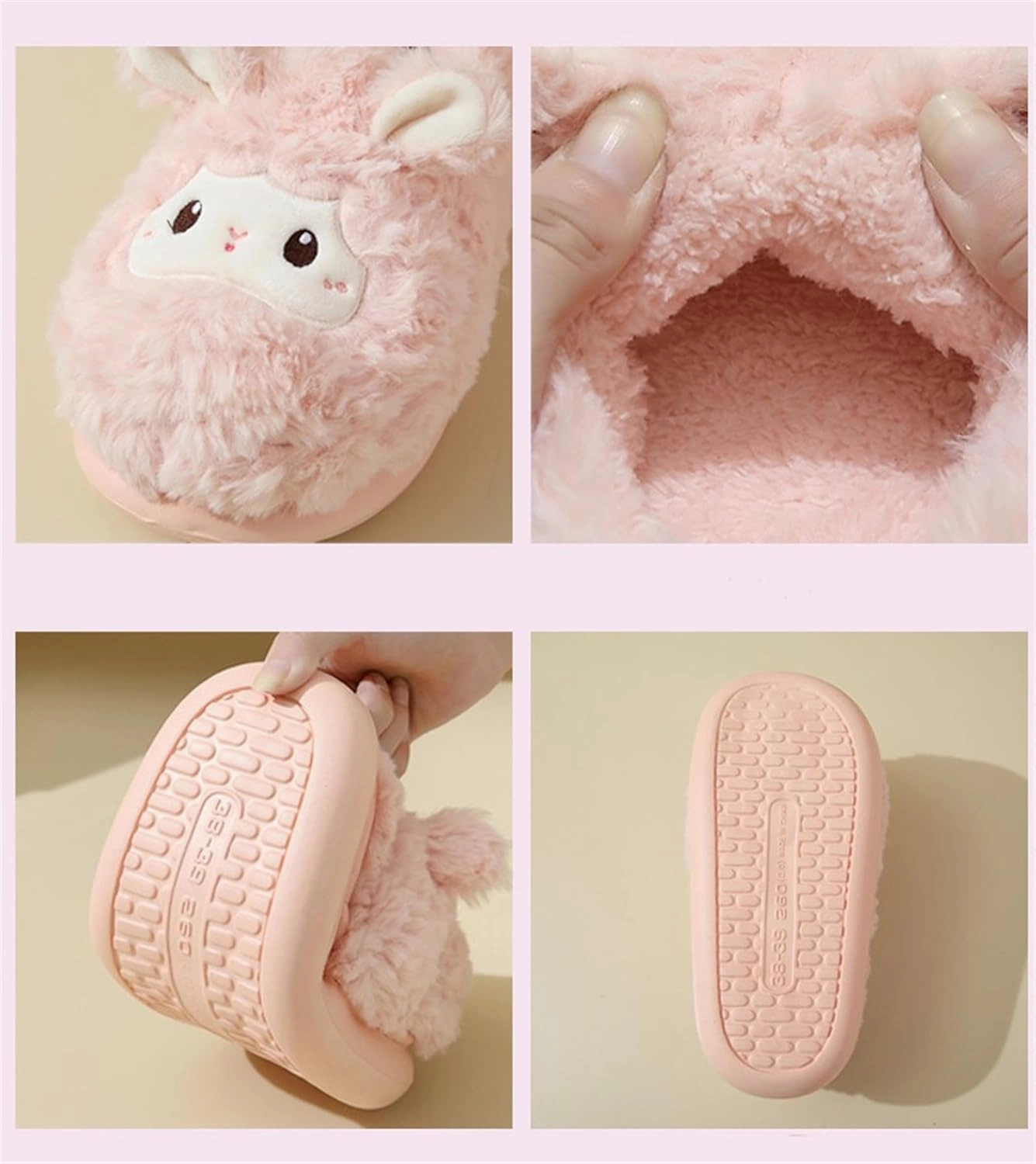 YILANLAN Animal Slippers for Women - Cute Sheep Cozy Winter Plush Soft Adult Home Cotton Slippers