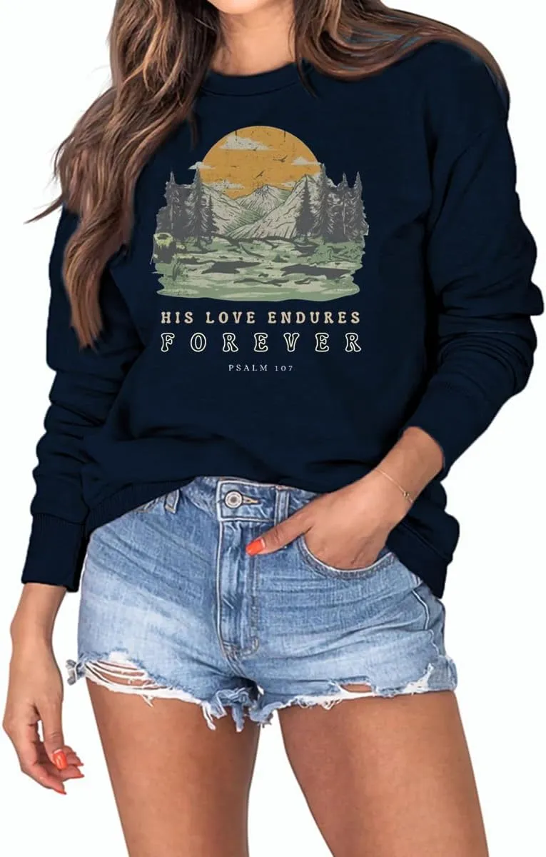 Ymoshoe Christian Sweatshirt Women Bible Verse Pullover Jesus Shirt Casual Holiday Fall Winter Church Outfit Religious Gift