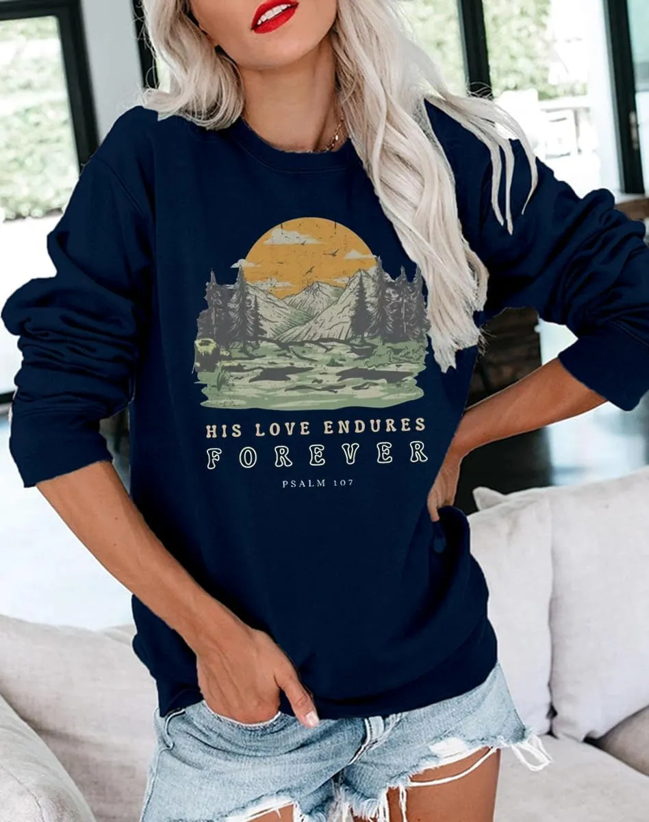 Ymoshoe Christian Sweatshirt Women Bible Verse Pullover Jesus Shirt Casual Holiday Fall Winter Church Outfit Religious Gift