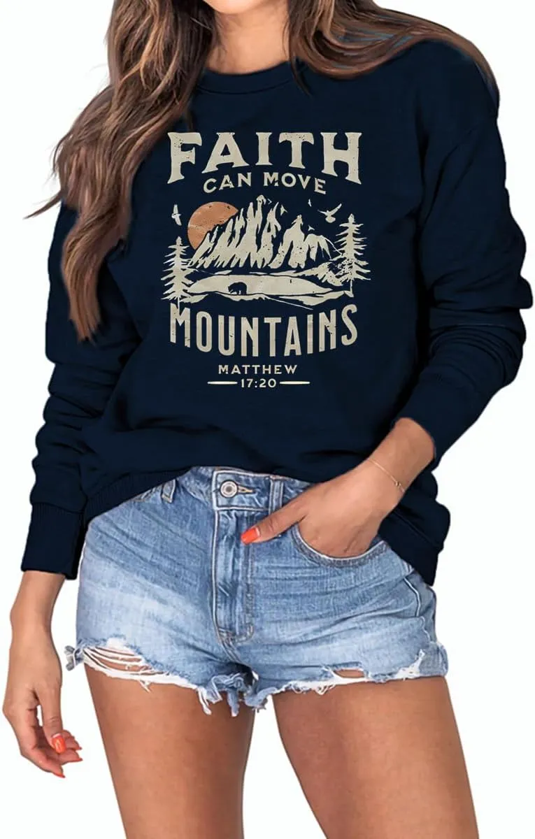 Ymoshoe Christian Sweatshirt Women Bible Verse Pullover Jesus Shirt Casual Holiday Fall Winter Church Outfit Religious Gift
