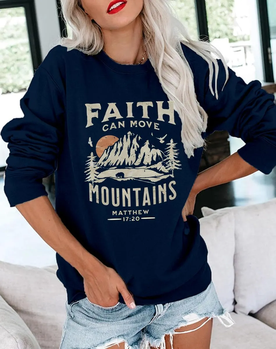Ymoshoe Christian Sweatshirt Women Bible Verse Pullover Jesus Shirt Casual Holiday Fall Winter Church Outfit Religious Gift