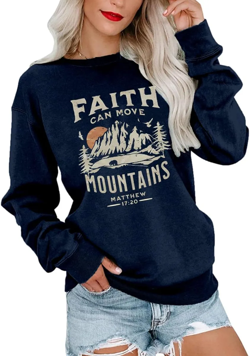 Ymoshoe Christian Sweatshirt Women Bible Verse Pullover Jesus Shirt Casual Holiday Fall Winter Church Outfit Religious Gift