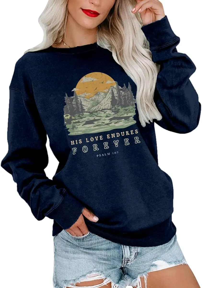 Ymoshoe Christian Sweatshirt Women Bible Verse Pullover Jesus Shirt Casual Holiday Fall Winter Church Outfit Religious Gift