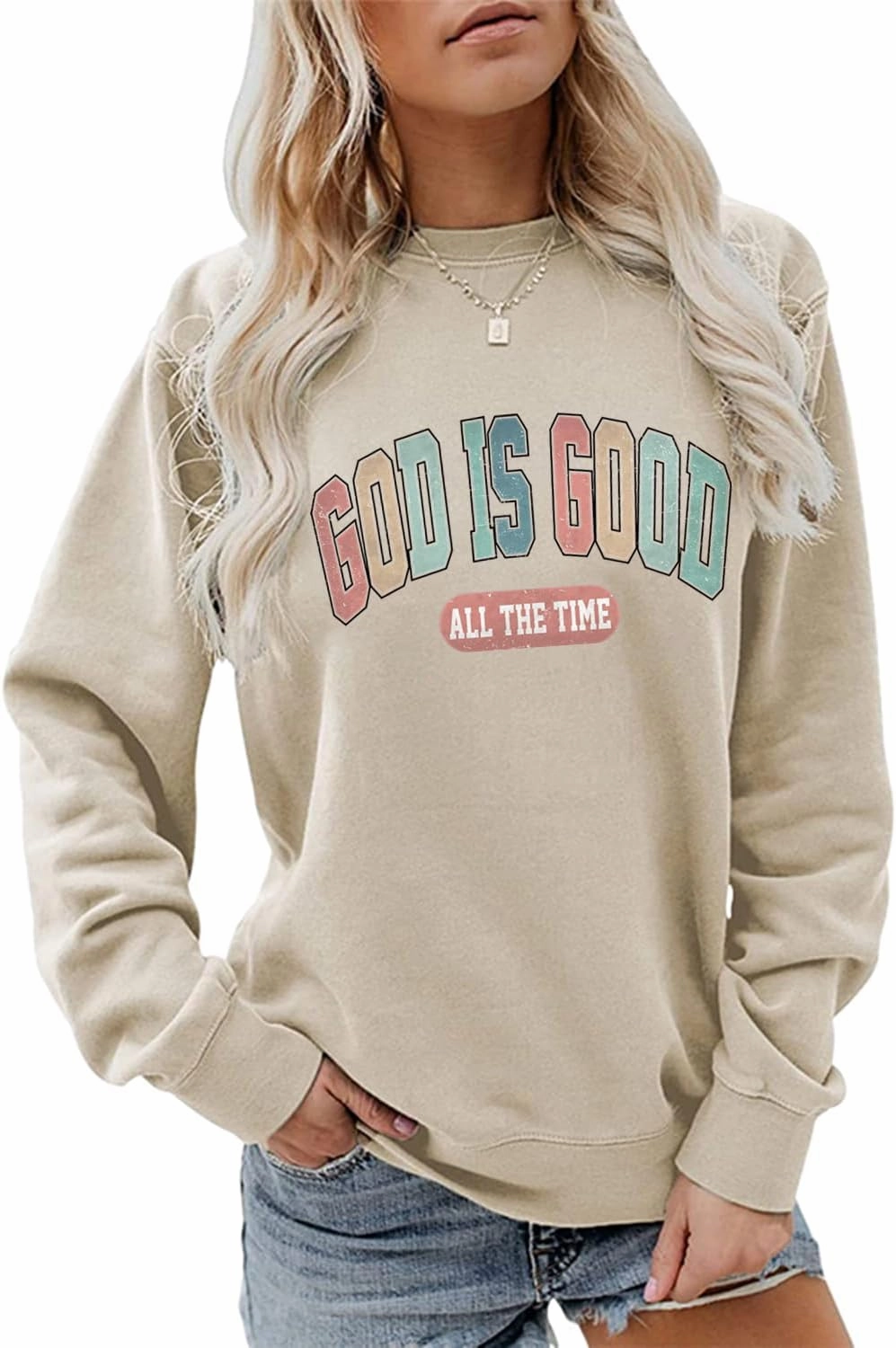 Ymoshoe Christian Sweatshirt Women Bible Verse Pullover Jesus Shirt Casual Holiday Fall Winter Church Outfit Religious Gift