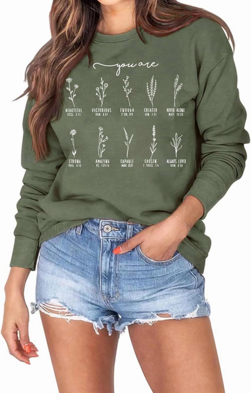 Ymoshoe Christian Sweatshirt Women Bible Verse Pullover Jesus Shirt Casual Holiday Fall Winter Church Outfit Religious Gift