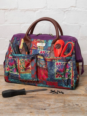 Zip Up Tool Bag - Dark Square Patchwork